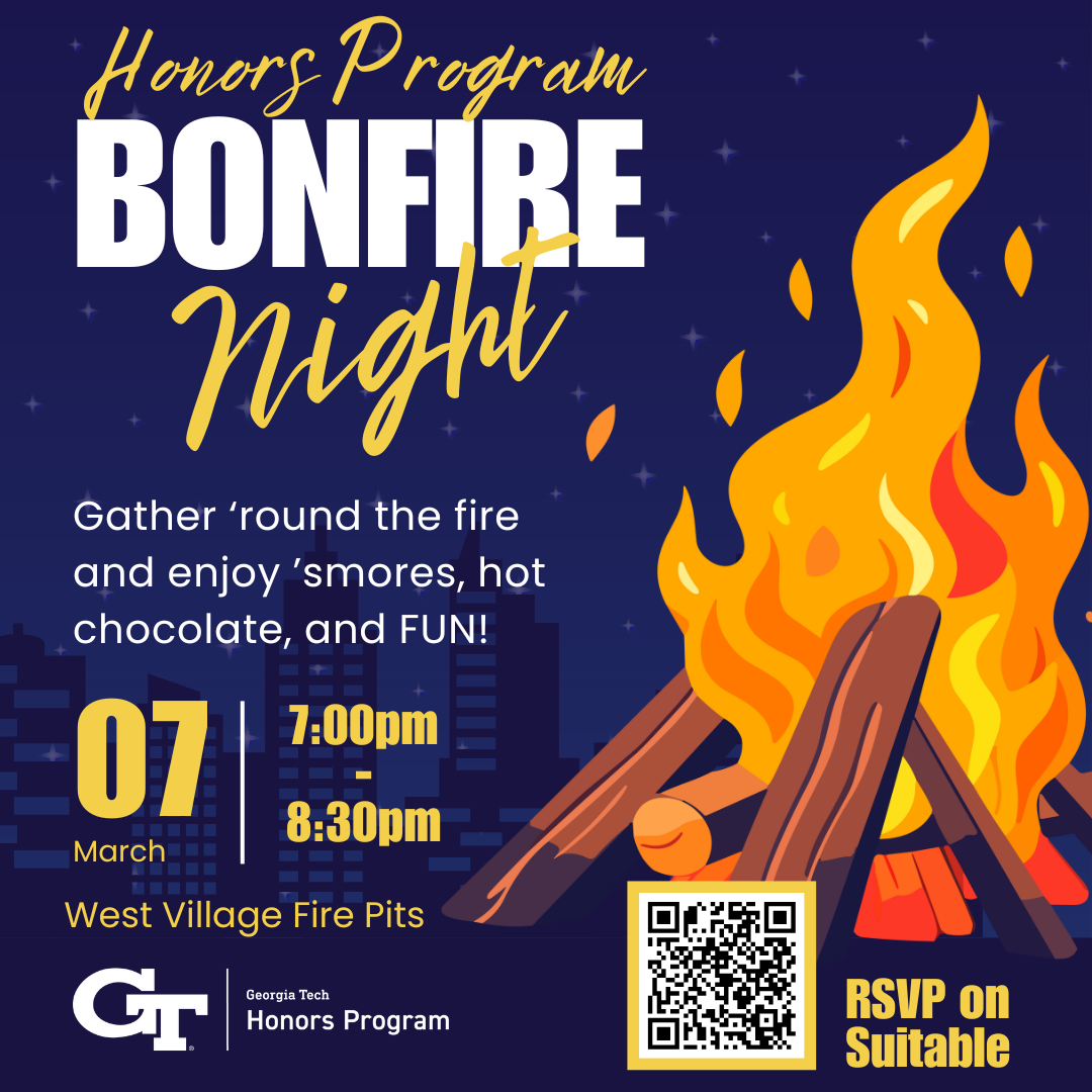 Flyer for the HP Bonfire Night on March 7th, 2025