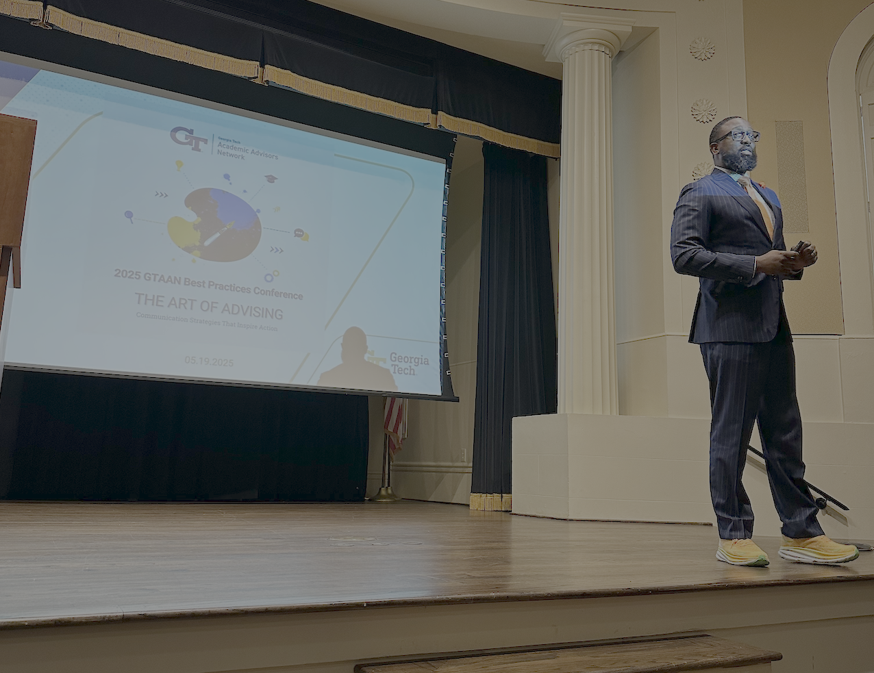 Dr. Damon P. Williams giving the keynote speech at the conference. 
